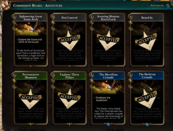 Commission board ashes of creation